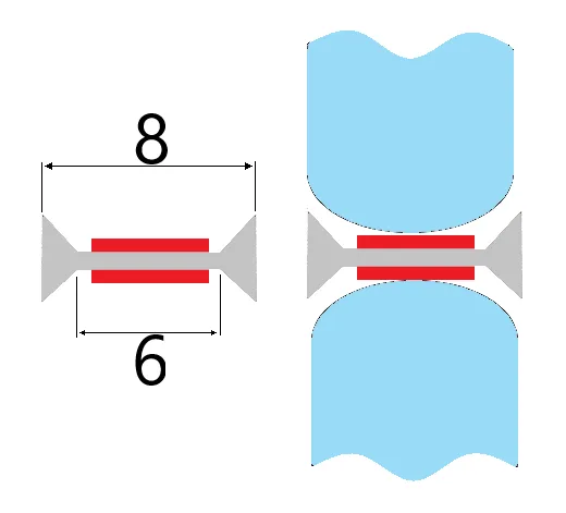 Transparent polycarbonate H-profile with double adhesive tape 2.5M *8mm
