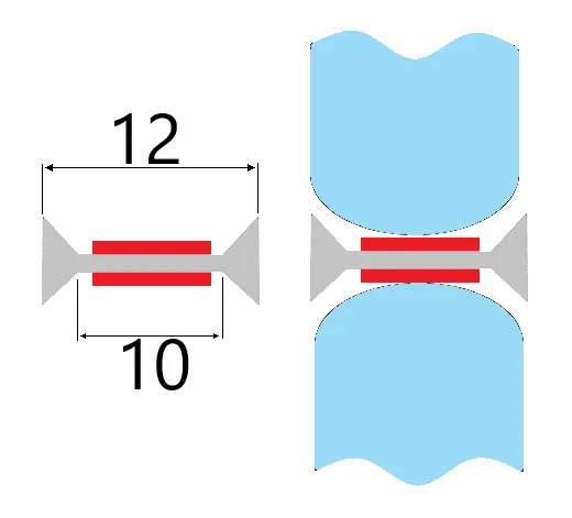 Transparent Polycarbonate H-Profile with Double-Sided 3M Adhesive, 12mm