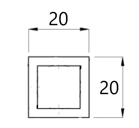 Inox 20x20x1.5 / Satin 2m