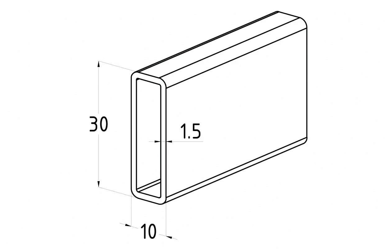 Inox 30x10x1.5 / Polished 2m