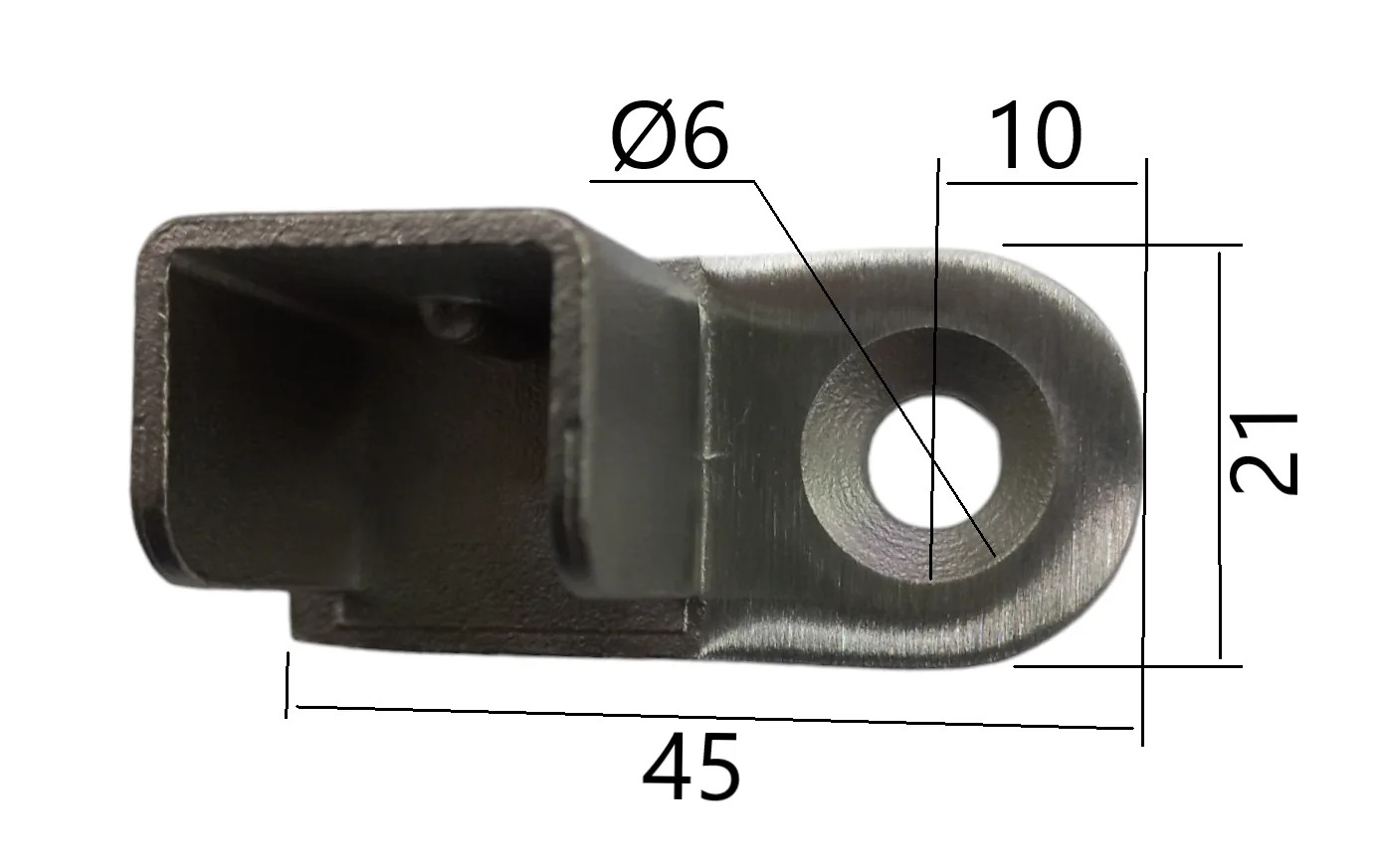 Flansa perete cu prindere de DREAPTA pt Mana curenta 25.4x21x14 SSS