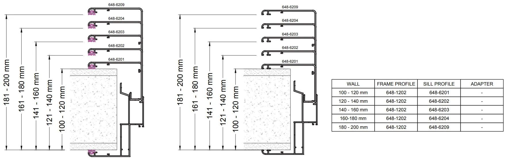 Profil suport toc telescopic 80mm, 6mt PRESS