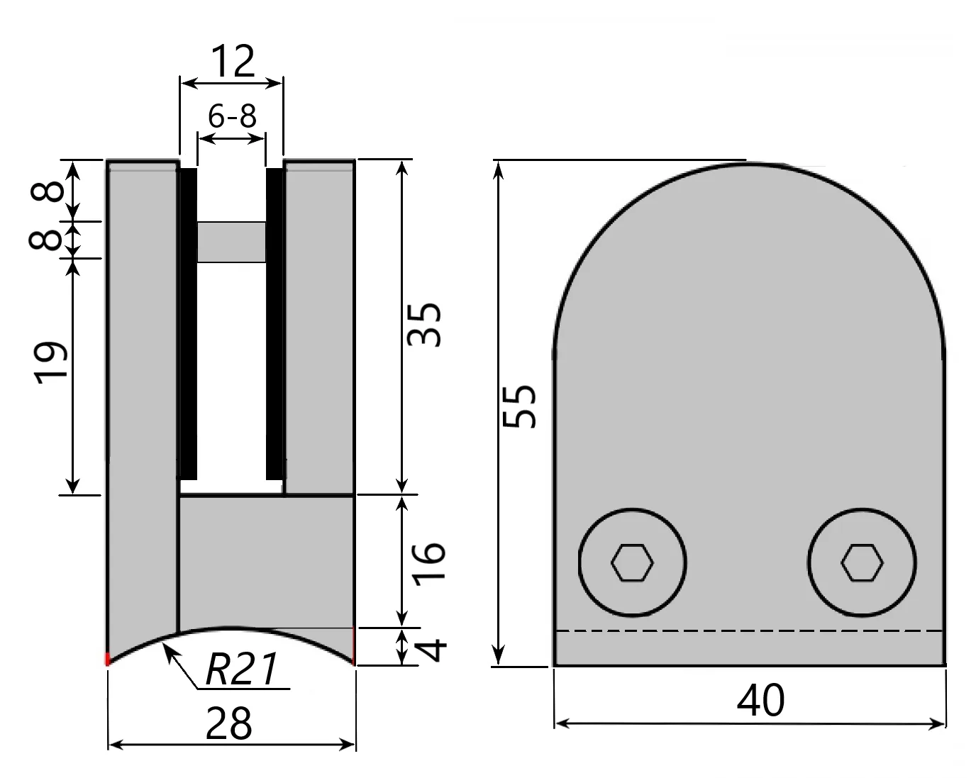 YMT-3319 CLEMA BALUSTRU ROTUND CU BOLT - 6