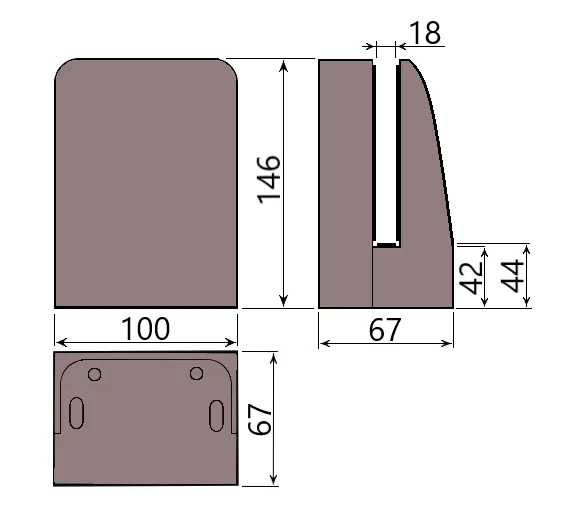 MD 310V Side-Mounted Glass Support Post, Aluminium, RAL9005 Black