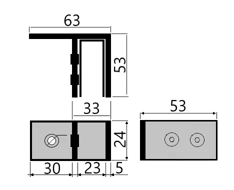 MD M009A-90 - Wall-to-glass balustrade alignment connector 90* 16mm SSS
