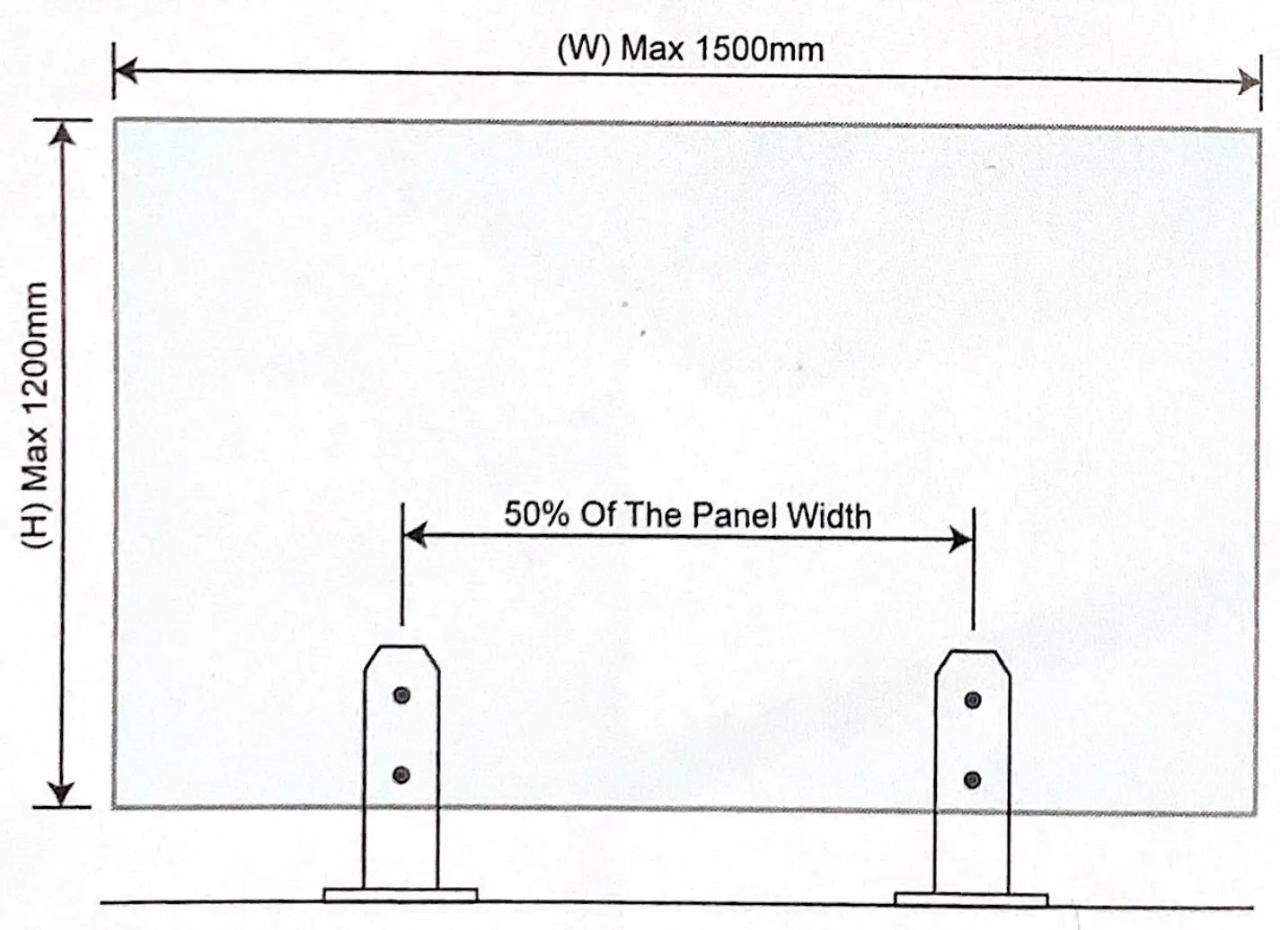 MD SC-14 BLACK - Round Glass Balustrade Mini Post, H160mm