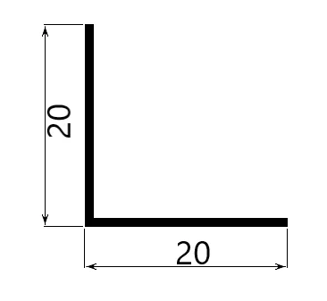 MD 20x20 L-type door threshold profile (Antracit, 5 m)