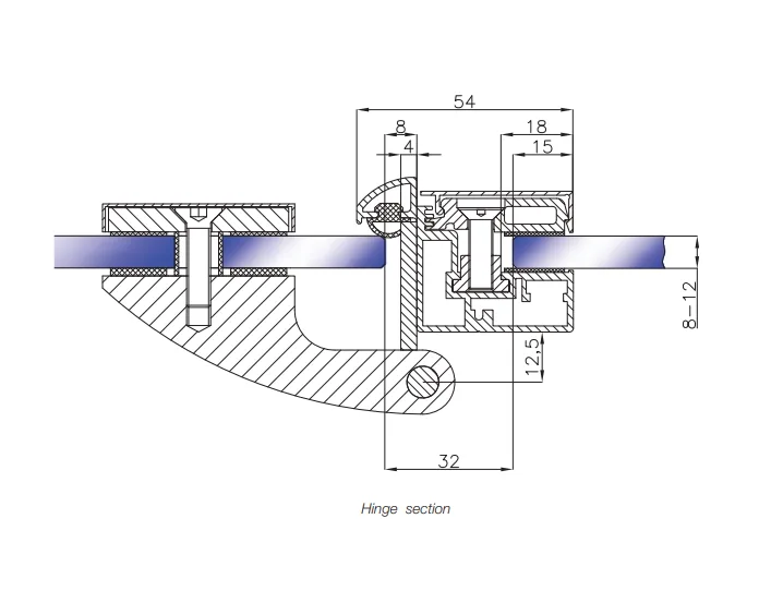 KIT (glass fixing kit) 2086x890x2086mm anodized