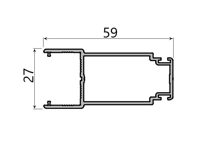 59x27 Central Profile with Locks Slide Master - Slide Master Flat (Antracit, 3 m)
