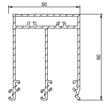 MD 60x50 sina de glisare 2 cai (superioara), SLIDER NEXT (Press, 5 m)