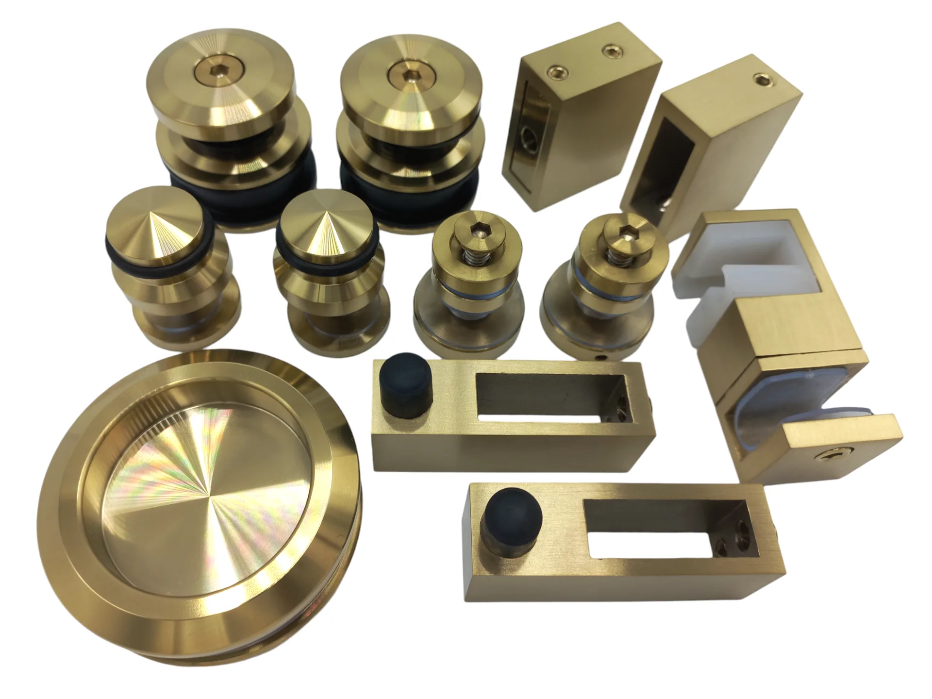 Sliding Shower Kit with Fixed Panel (SATIN GOLD)
