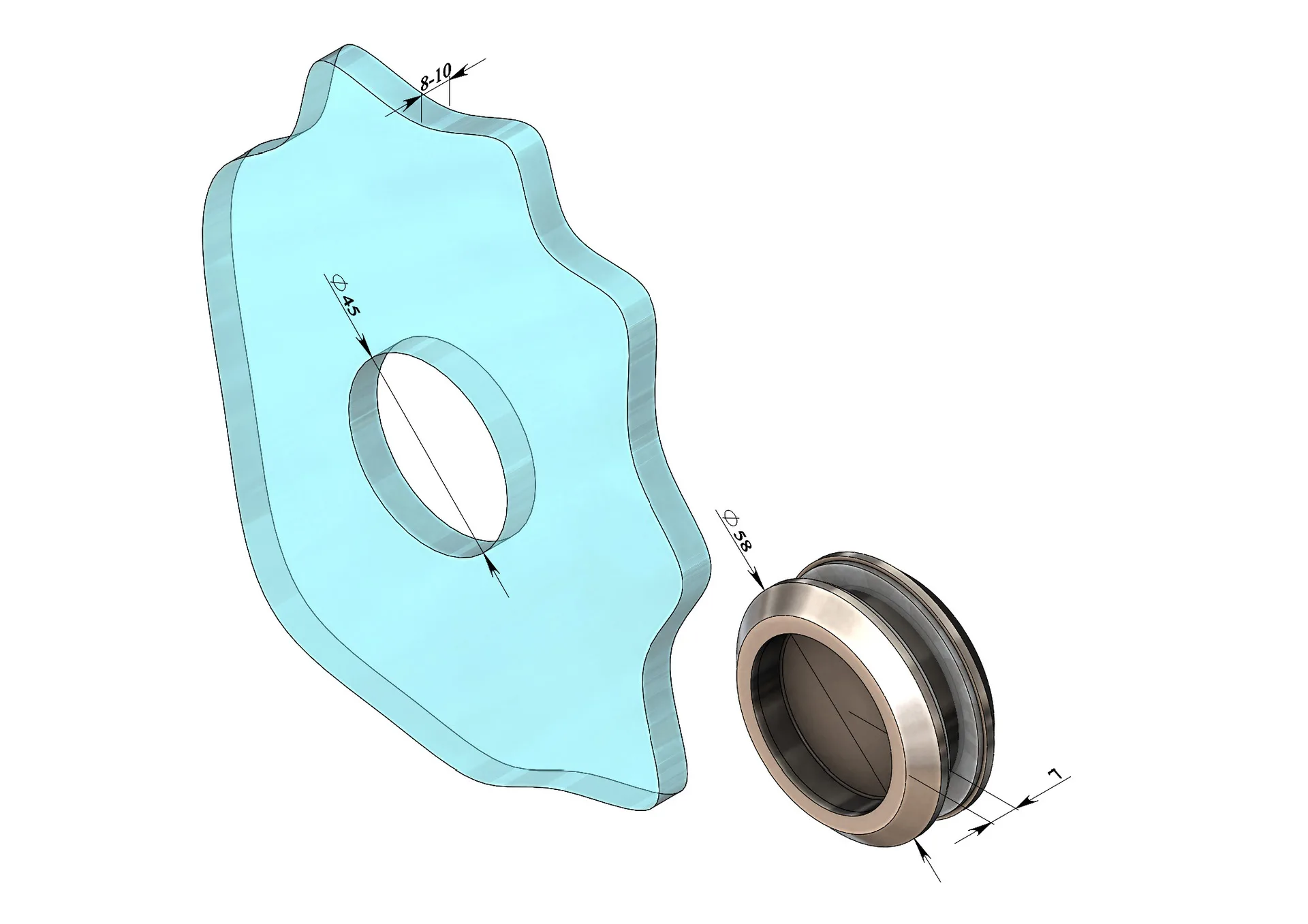 Sliding Shower Kit with Fixed Panel (SATIN GOLD)