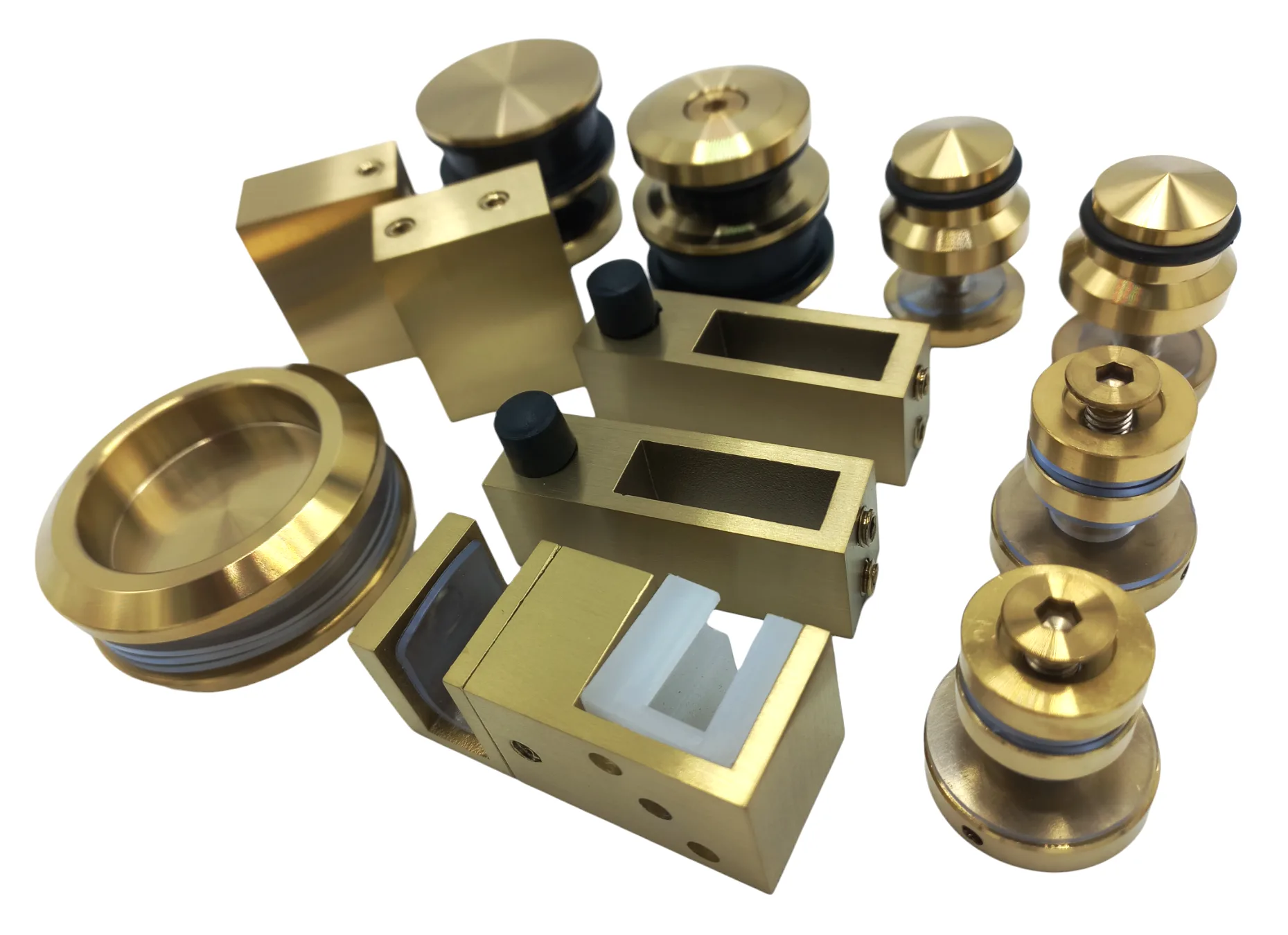Sliding Shower Kit with Fixed Panel (SATIN GOLD)
