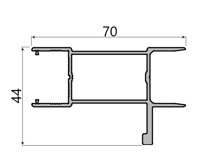 MD 70x44 slide master flat lateral handrail with slide master lock (Press, 3 m)