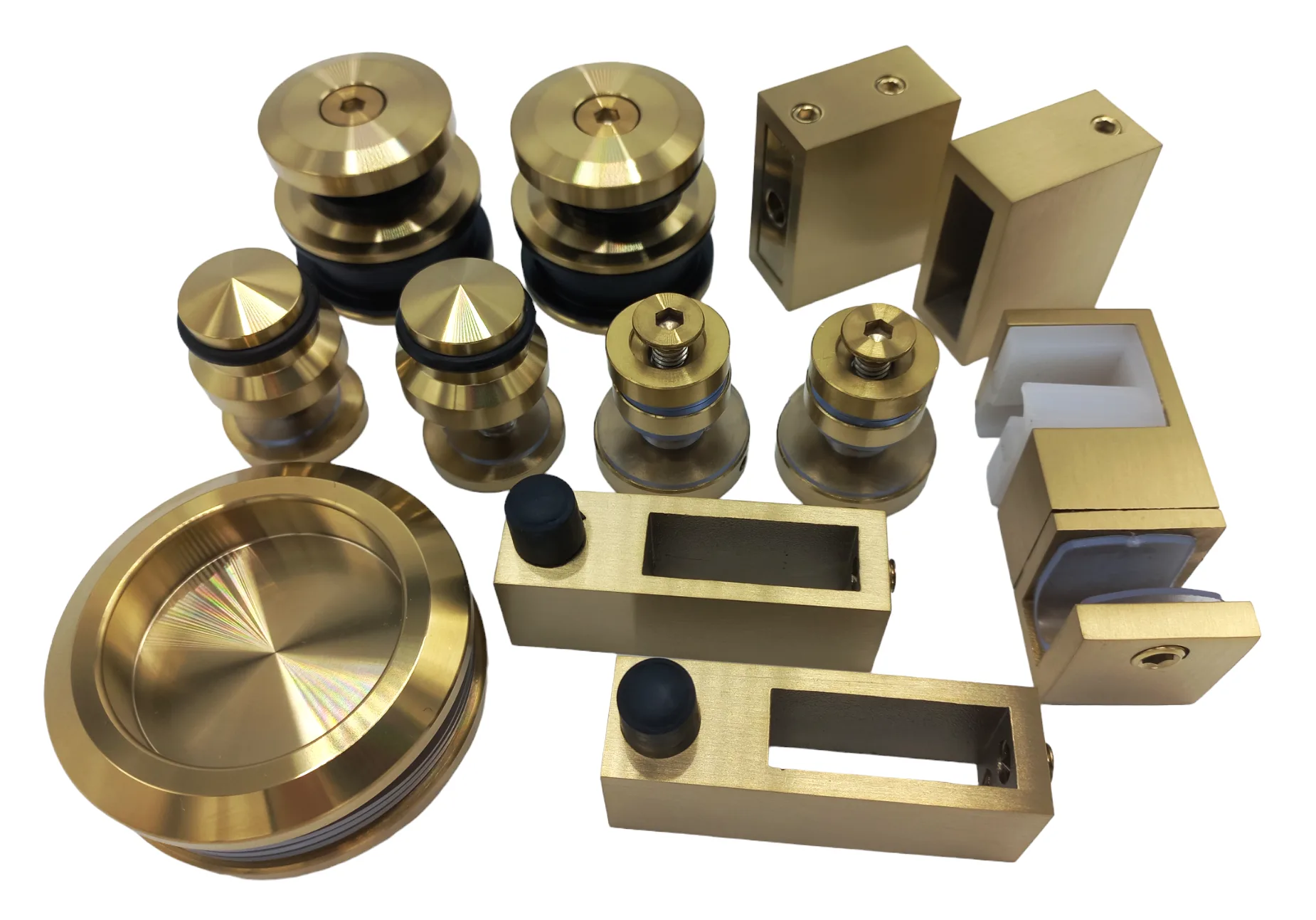 Sliding Shower Kit with Fixed Panel (SATIN GOLD)