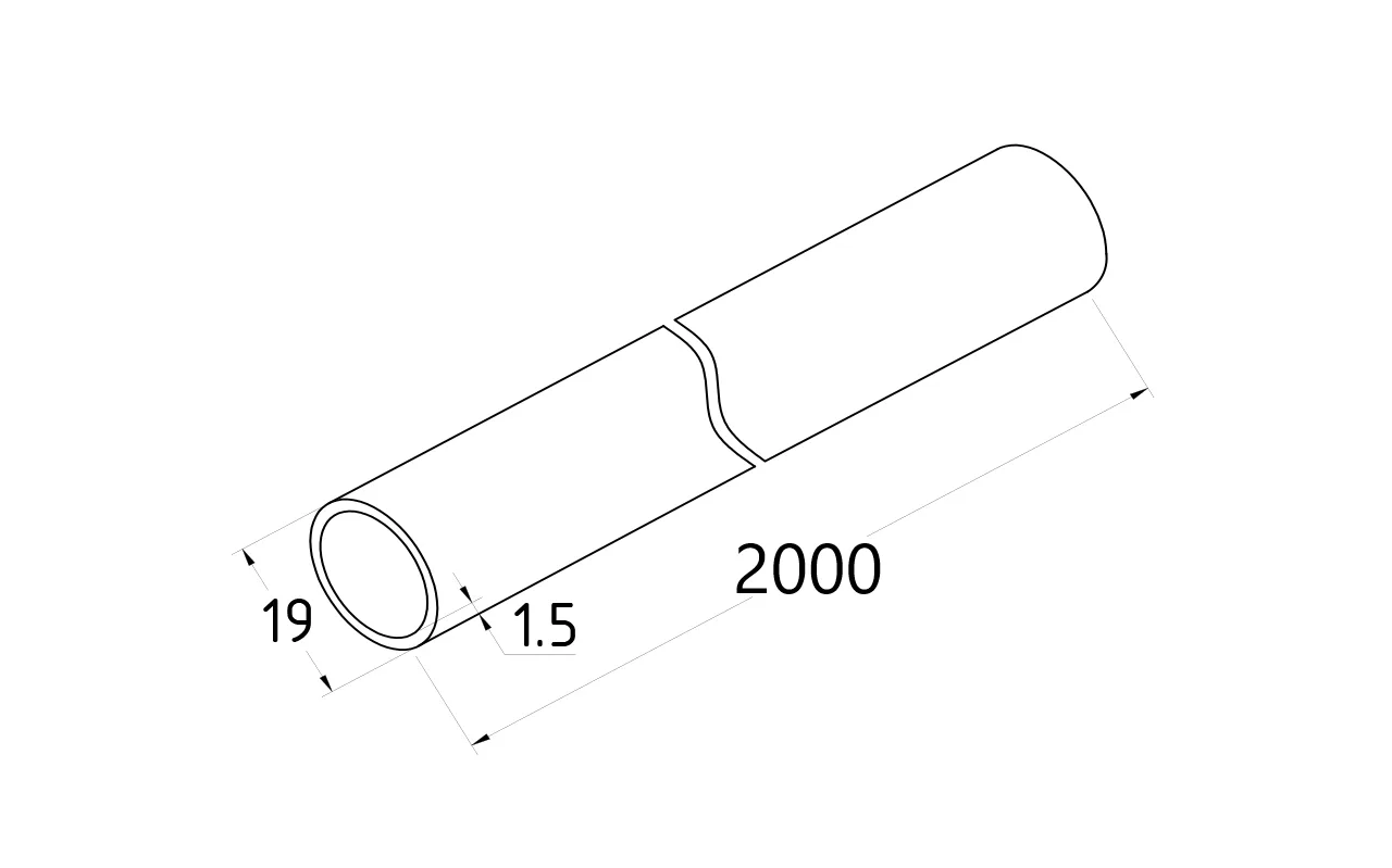 Inox door handle dn19  2ml (Gold rose)