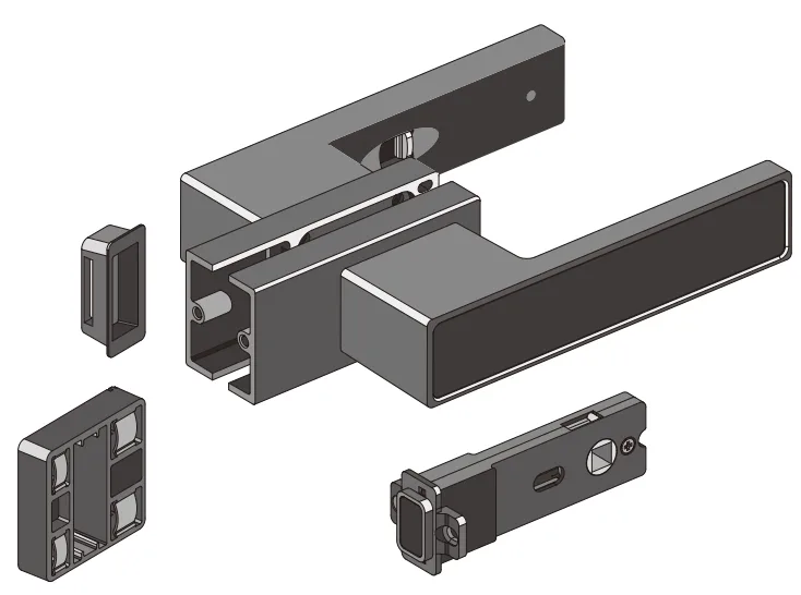 A542 OPK PS Magnetic Lock, Perimeter Profile Door, BLACK