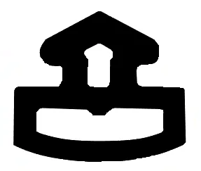 KP34 Garnitura cauciuc profil perimetral 30x34mm pt sticla 8mm, Negru