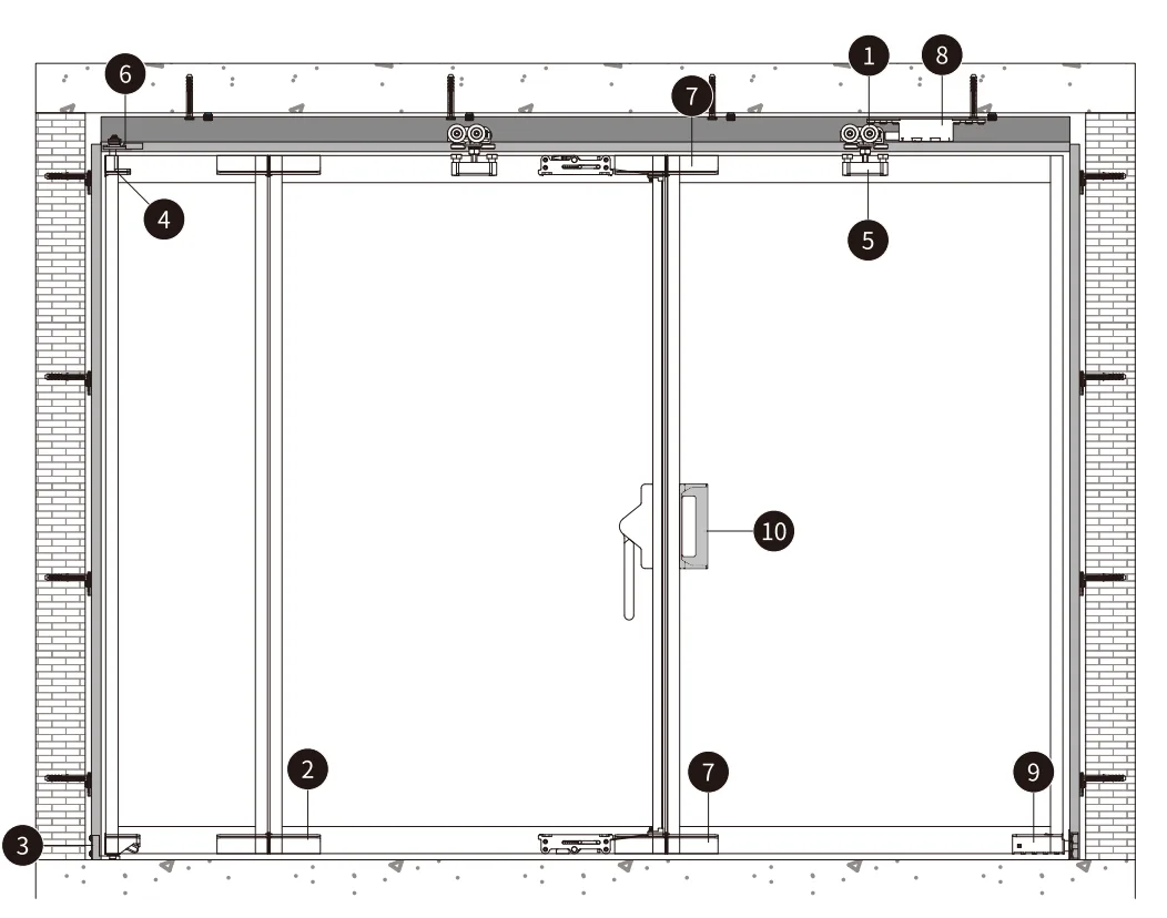 Folding door operator kit PS FOLDING Maner COPPER