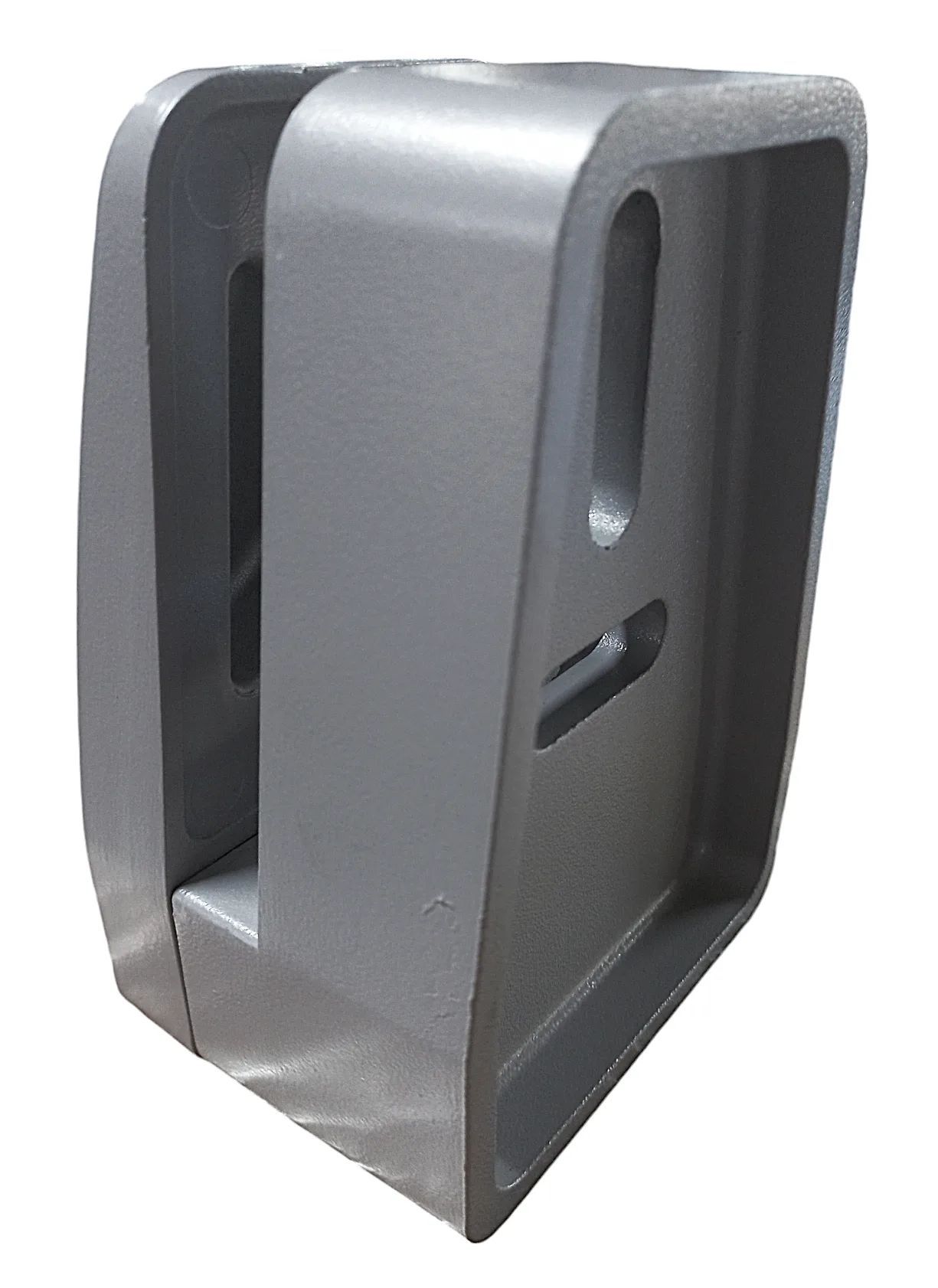 Aluminum glass support foot 12-16mm, lateral fixing, RAL9006
