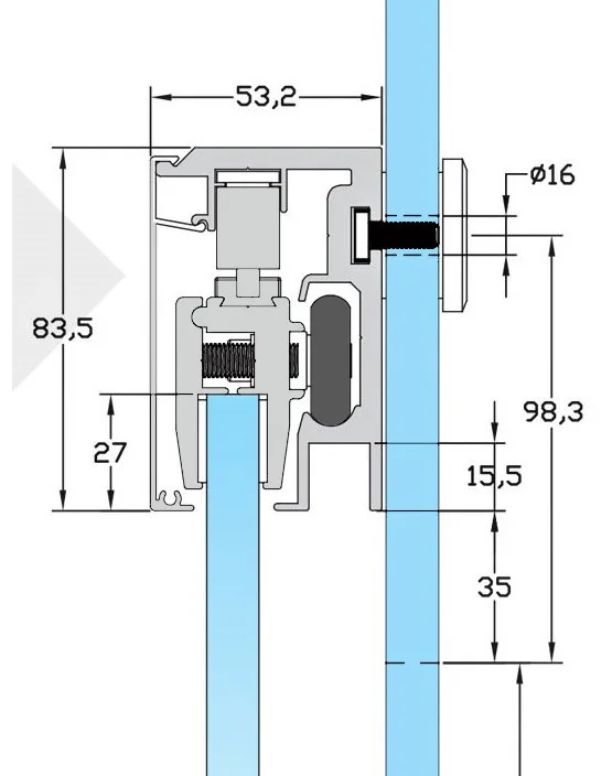 MD 170TR SSS Sina glisare 2m satinat