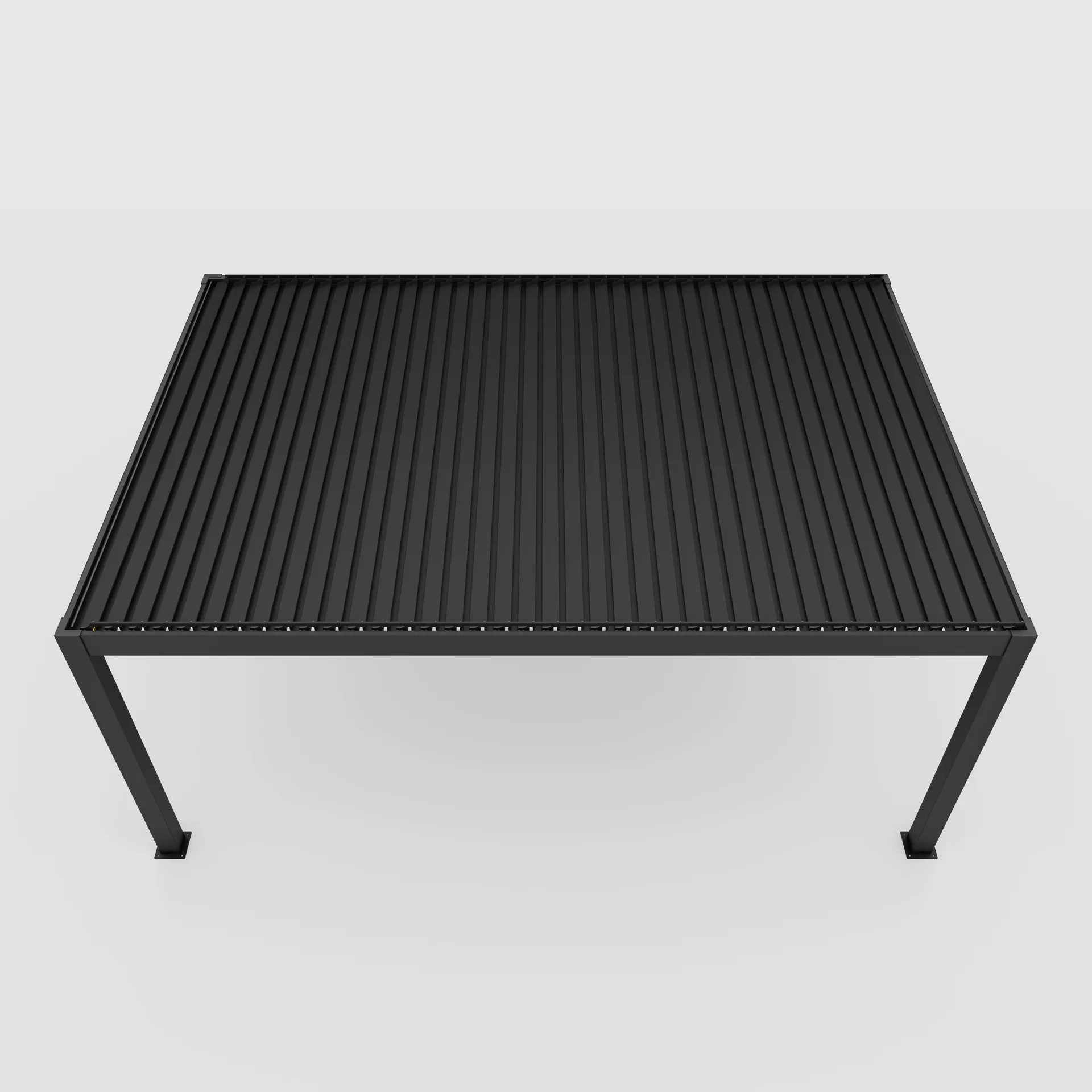 Pergola bioclimatica din aluminiu cu lamele rotative, MD-9700A 3024 x 5838 mm, h3023 RAL7016