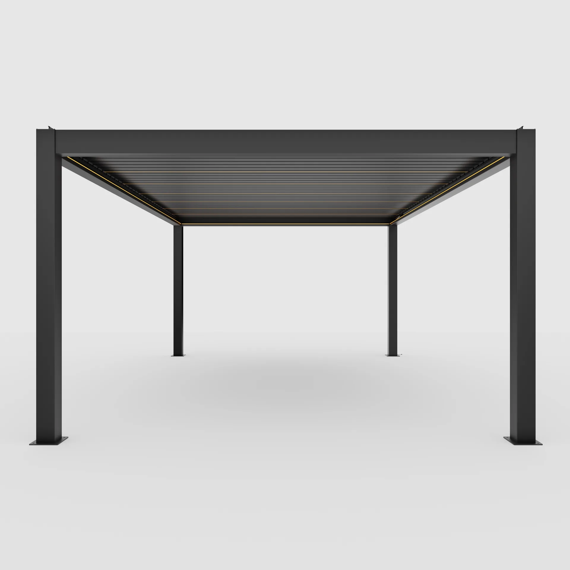 Pergola bioclimatica din aluminiu cu lamele rotative, MD-9700A 4065 x 5838 mm, h3023 RAL7016