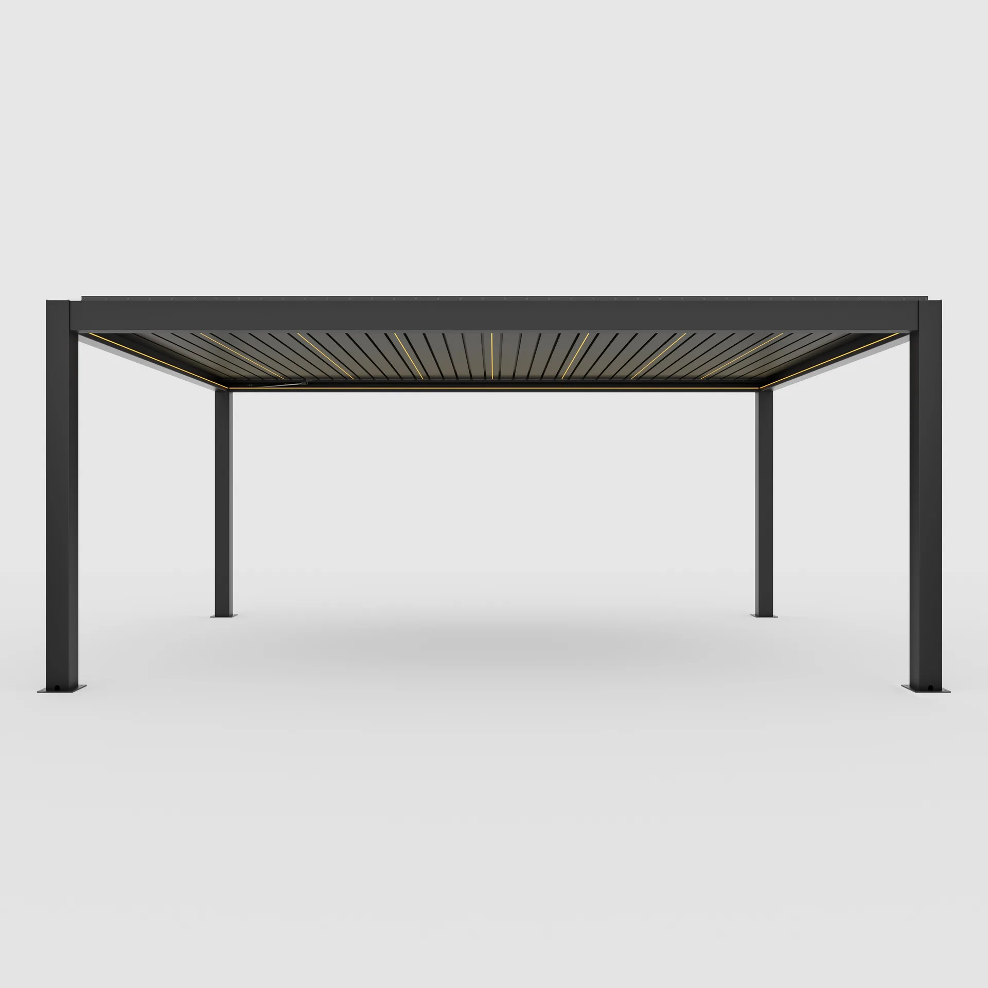 Rotating Leaf Aluminum Bioclimatic Pergola, MD-9700A 4065 x 5838 mm, h3023 RAL7016