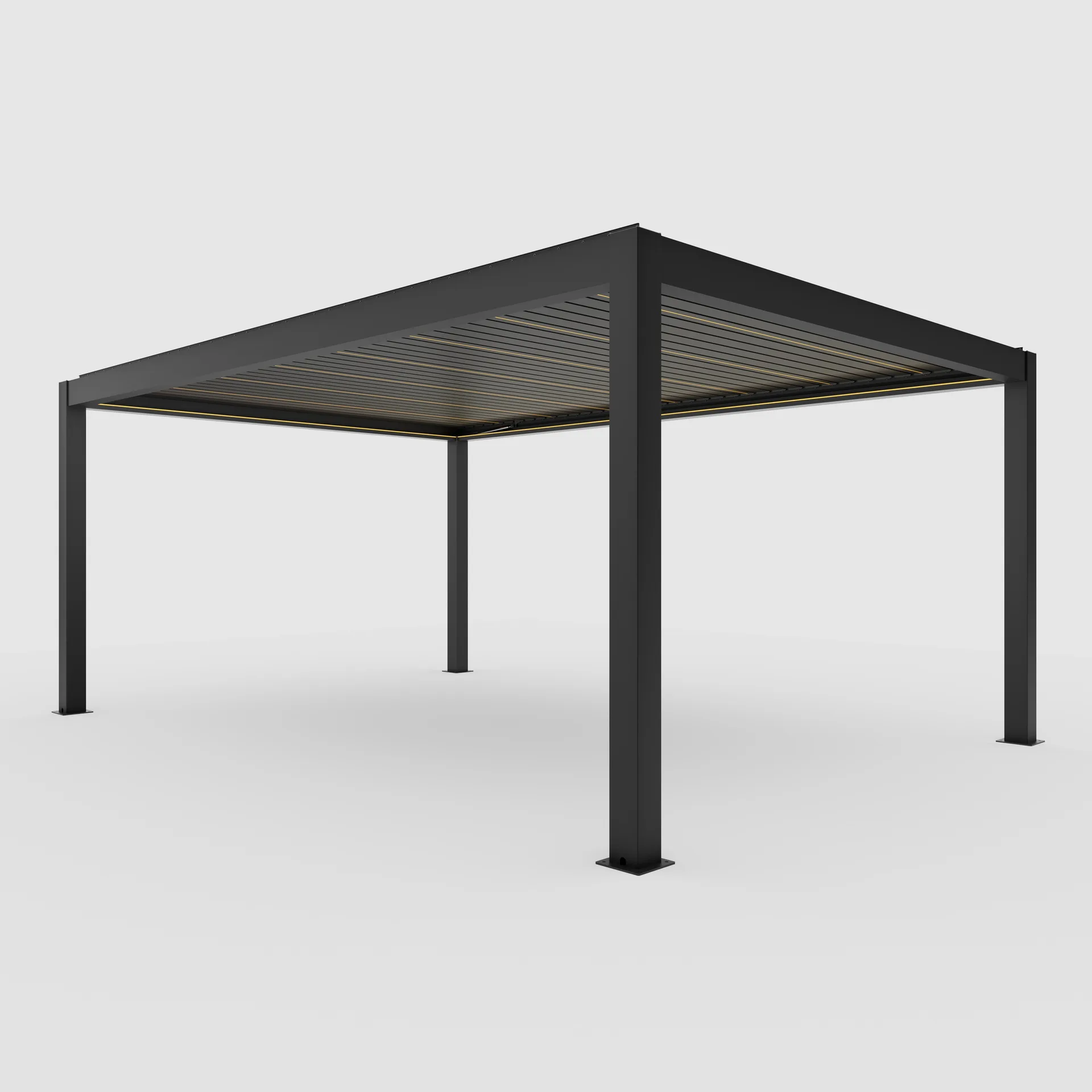 Rotating Leaf Aluminum Bioclimatic Pergola, MD-9700A 4065 x 5838 mm, h3023 RAL7016