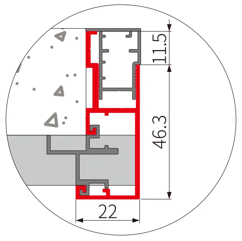 A340 OPK PS Vertical Masking Capacity for Invisible Door (6 m)