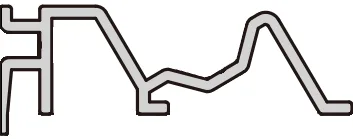 A326 OPK PS U-type handle profile for door POCKET (6 m)