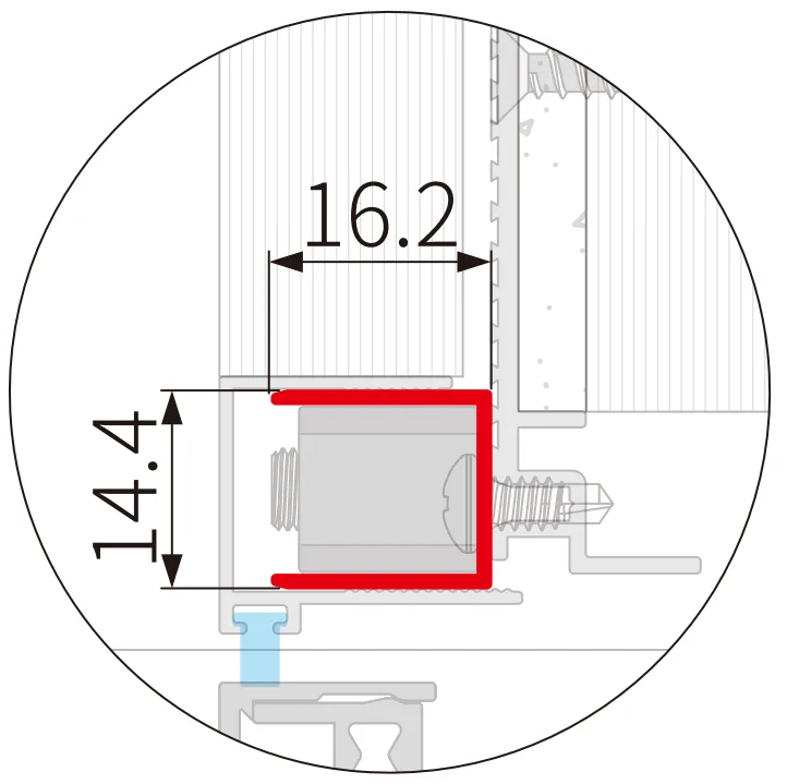 A327 OPK PS U-type handrail profile for door POCKET (3 m)