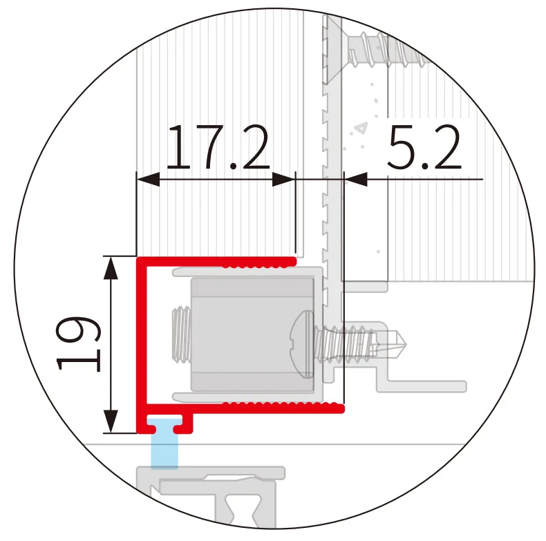 A328 OPK PS Profil ajustare extensie pentru usa POCKET (6 m)