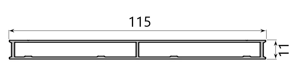 MD 11x115 Profil lateral Slider Next cu 5 cai (Press, 5 m)