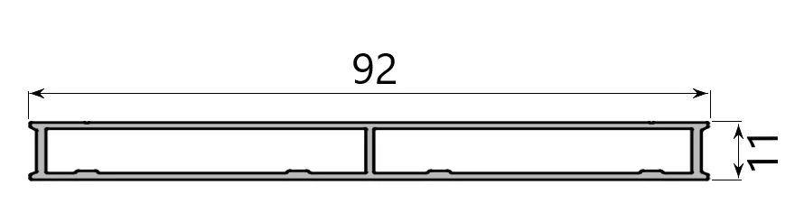MD 11x92 Profil lateral Slider Next cu 4 cai (Anod, 5 m)