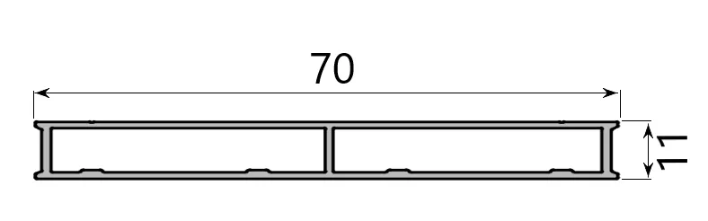 MD 11x70 Profil lateral Slider Next cu 3 cai (Antracit, 5 m)