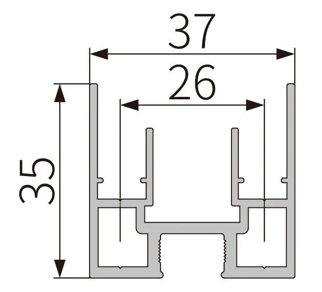 A201-40 OPK PS FG Profil superior/inferior cadru panou, PRESS (3 m)
