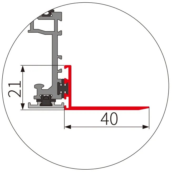 A308 W OPK PS L-type Faceplate Profile for Top Rail (3 m, White)