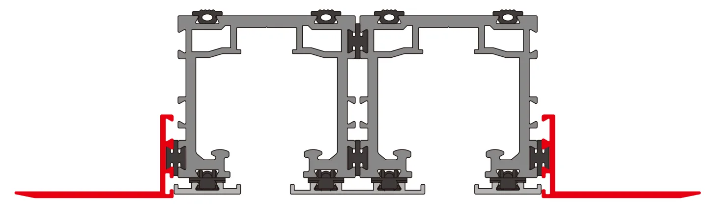 A308 W OPK PS L-type Faceplate Profile for Top Rail (3 m, White)
