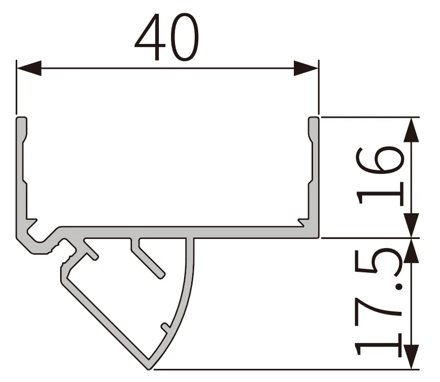 A206-40 OPK PS FG Lateral Corner Profile (5 m, Press)