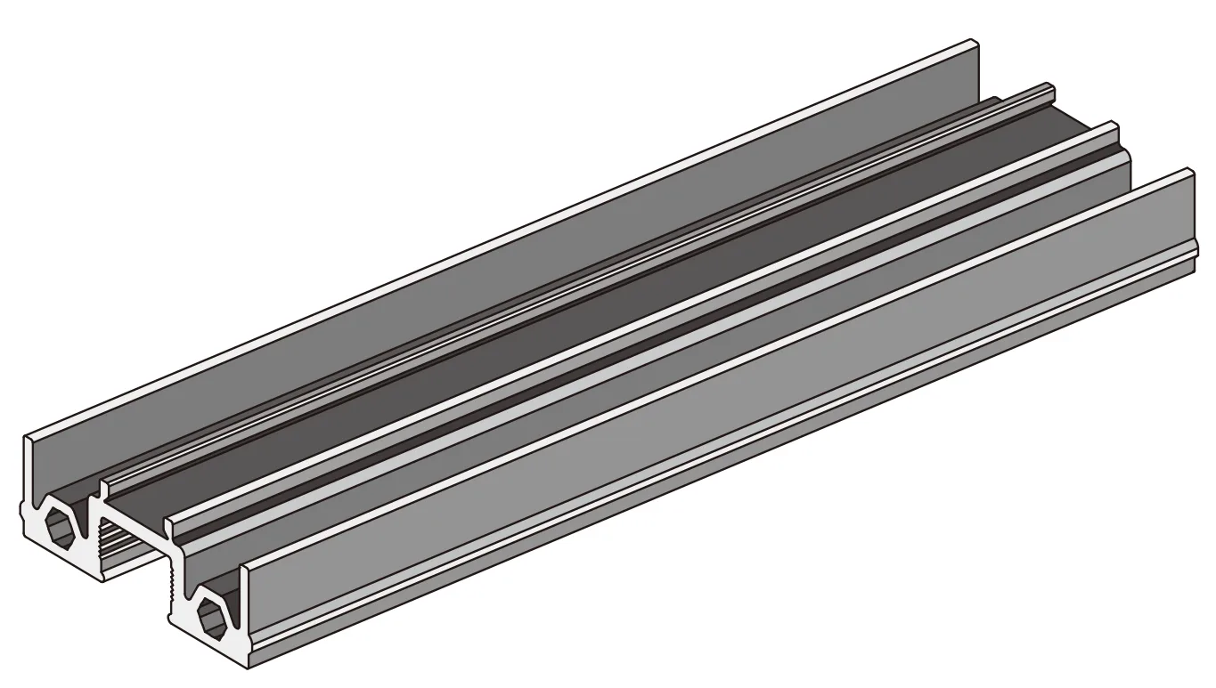 A202-40 OPK PS FG Profil cadru lateral panou BAZA (Black, 3 m)