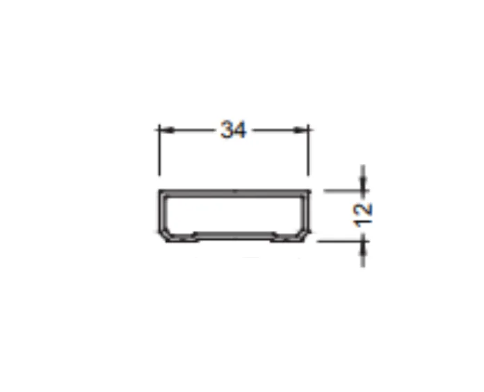 KP34D Profil decorativ de sticla 34x12mm (fara banda dublu adeziva) ANODIZAT (3 m)
