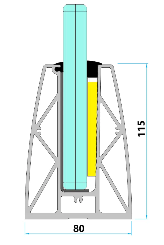 U-type Balustrade Profile 80x115 (5 m)
