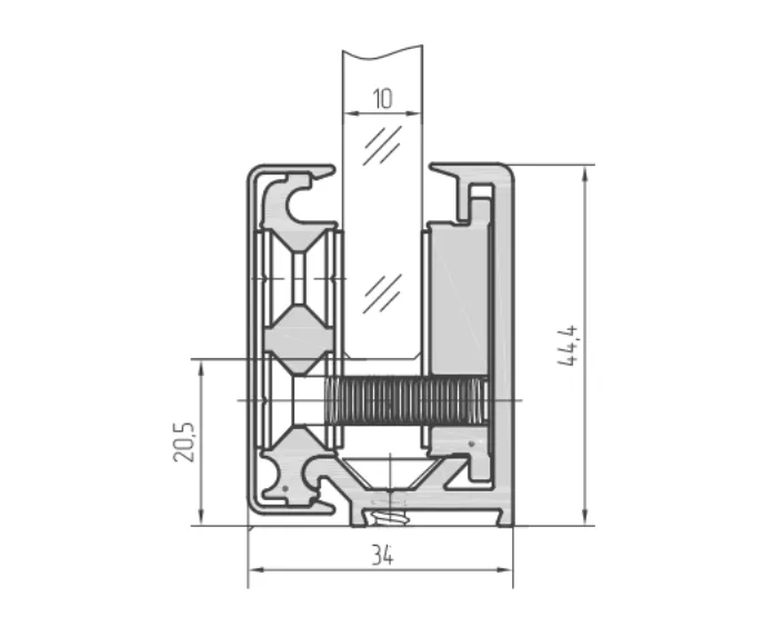 ALT115 Perimeter Profile, Concealed (Anod, 3 m)