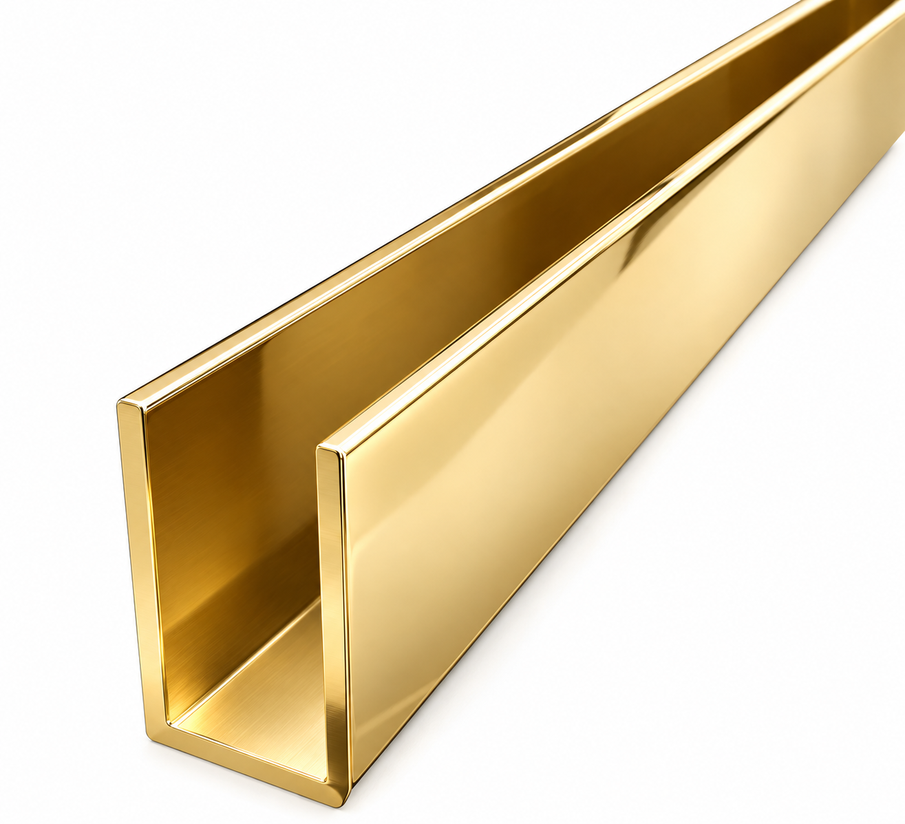 MD 12x18 mm - Profil U aluminiu (sticla 6-8mm) (Gold, 3 m)